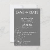 Moderne Minimal Graue und weiße Diamanten Hochzeit Save The Date (Vorderseite)