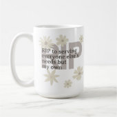 Moderne Minimal Gray Custom Floral Wellness Kaffeetasse (Links)
