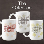 Moderne Minimal Gray Custom Floral Wellness Kaffeetasse