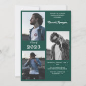 Moderne Minimal Green Foto Graduation Party Einladung (Rückseite)