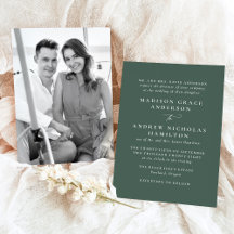 Moderne Minimal Green Foto Hochzeit