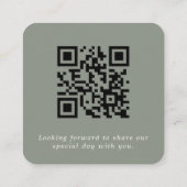 Moderne Minimal Green Sage UAWG QR Code Card Begleitkarte (Rückseite)