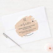 Moderne Minimal handgefertigte Body Butter Scrub L Runder Aufkleber (Umschlag)