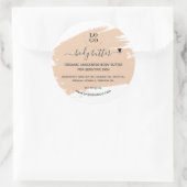 Moderne Minimal handgefertigte Body Butter Scrub L Runder Aufkleber (Tasche)