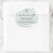 Moderne Minimal handgefertigte, hausgemachte Seife Runder Aufkleber (Tasche)