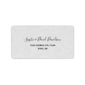 Moderne Minimal-Handschrift-Hochzeit Adressaufkleber (Vorne)