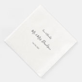 Moderne Minimal-Handschrift-Hochzeit Serviette (Ecke)