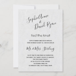 Moderne Minimal-Handschrift Post-Hochzeit Einladung