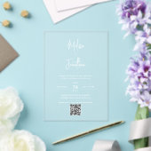 Moderne Minimal-Handschrift QR Code Hochzeit Acryleinladungen (In Situ (Hochzeit))