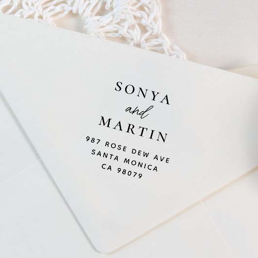 Moderne Minimal Handwriting-Paare - Namensadresse Permastempel