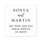 Moderne Minimal Handwriting-Paare - Namensadresse Permastempel (Design)