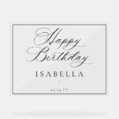 Moderne Minimal Happy Birthday Script Typografie Acrylschild (Vorderseite)