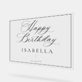 Moderne Minimal Happy Birthday Script Typografie Acrylschild (Winkel)