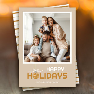 Moderne Minimal Happy Holidays Ornament Weihnachte Feiertagskarte