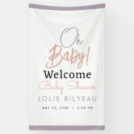 Moderne Minimal Heart Boho Babydusche Banner