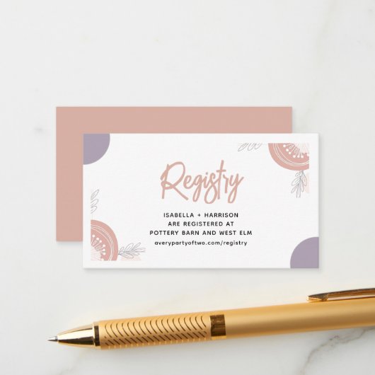 Moderne Minimal Heart Boho Babydusche Begleitkarte (Vorderseite/Rückseite Beispiel)