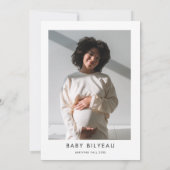 Moderne Minimal Heart Boho Babydusche Einladung (Rückseite)