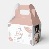 Moderne Minimal Heart Boho Babydusche Geschenkschachtel (Rückseite)