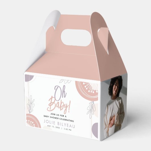 Moderne Minimal Heart Boho Babydusche Geschenkschachtel (Vorderseite)