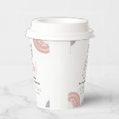 Moderne Minimal Heart Boho Babydusche Pappbecher (Rechts)