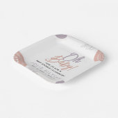 Moderne Minimal Heart Boho Babydusche Pappteller (Gewinkelt)