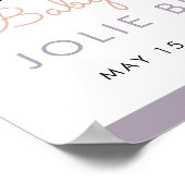 Moderne Minimal Heart Boho Babydusche Poster (Ecke)