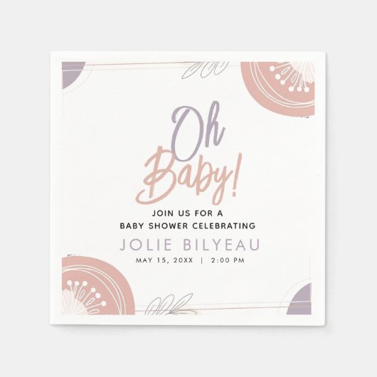 Moderne Minimal Heart Boho Babydusche Serviette (Vorderseite)