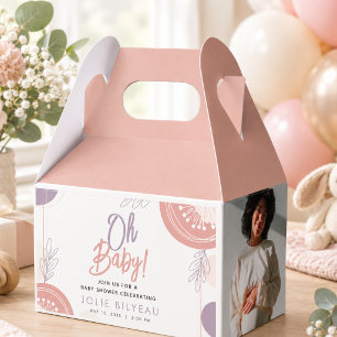 Moderne Minimal Herz Boho Babyparty Geschenkschachtel