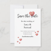 Moderne Minimal-Herz-Save-the-Date-Karte Save The Date (Vorderseite)