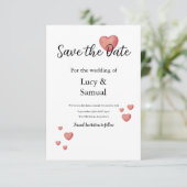 Moderne Minimal-Herz-Save-the-Date-Karte Save The Date (Stehend Vorderseite)