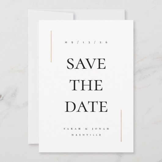 Moderne Minimal-Hochzeit ohne Foto Save The Date (Vorderseite)