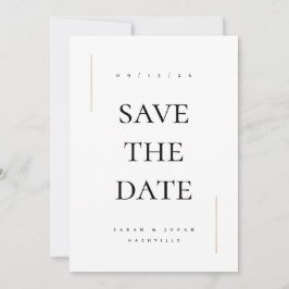 Moderne Minimal-Hochzeit ohne Foto Save The Date
