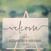 Moderne Minimal-Hochzeit Willkommen Transparentes Acrylschild (Neutral)