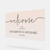 Moderne Minimal-Hochzeit Willkommen Transparentes Acrylschild (Winkel)