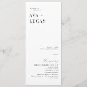 Moderne Minimal-Hochzeitfeier Programm (Vorderseite)