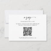 Moderne Minimal-HochzeitQR-Code-Foto RSVP-Karte RSVP Karte (Vorderseite)