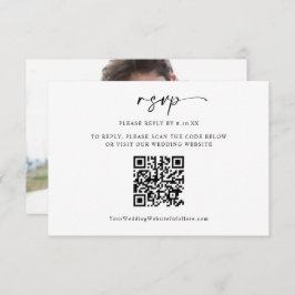 Moderne Minimal-HochzeitQR-Code-Foto RSVP-Karte RSVP Karte