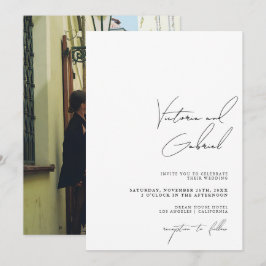 Moderne Minimal Hochzeitseinladung mit Foto Einladung