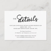 Moderne Minimal-Hochzeitskarte Begleitkarte (Vorderseite)