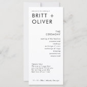 Moderne Minimal-Hochzeitsprogramme (Vorderseite)