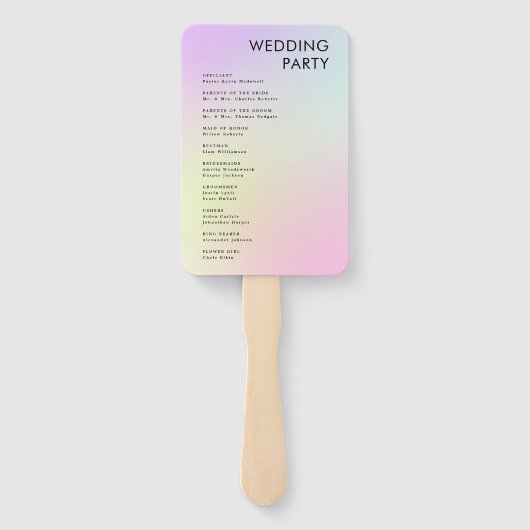 Moderne Minimal-Hochzeitsprogramme Fächer (Rückseite)