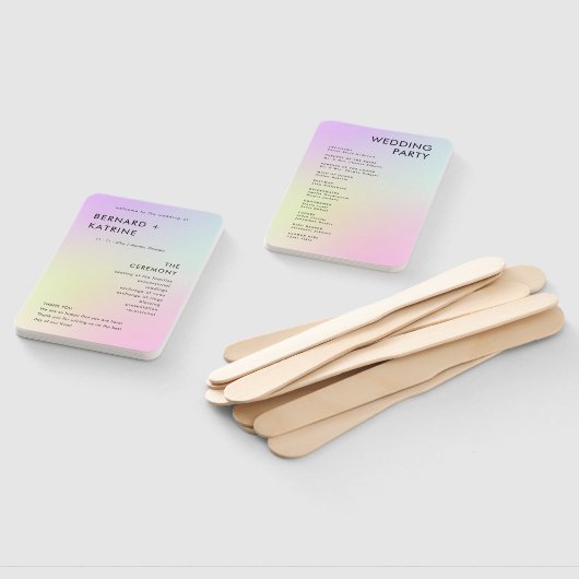 Moderne Minimal-Hochzeitsprogramme Fächer (Non-assembled)