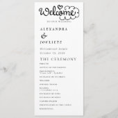 Moderne Minimal-Hochzeitsprogramme Programm (Vorderseite)