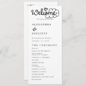 Moderne Minimal-Hochzeitsprogramme Programm (Vorne/Hinten)