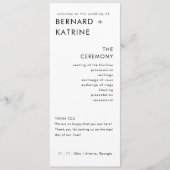 Moderne Minimal-Hochzeitsprogramme Programm (Vorderseite)