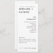 Moderne Minimal-Hochzeitsprogramme Programm (Vorne/Hinten)