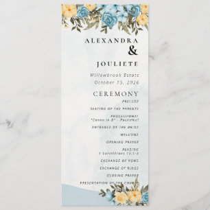 Moderne Minimal-Hochzeitsprogramme Programm