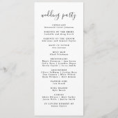 Moderne Minimal-Hochzeitsprogramme Programm (Rückseite)