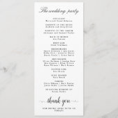 Moderne Minimal-Hochzeitsprogramme Programm (Rückseite)