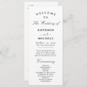 Moderne Minimal-Hochzeitsprogramme Programm (Vorne/Hinten)